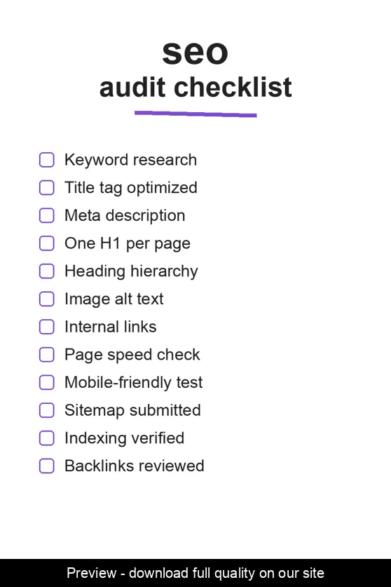SEO Audit Checklist preview