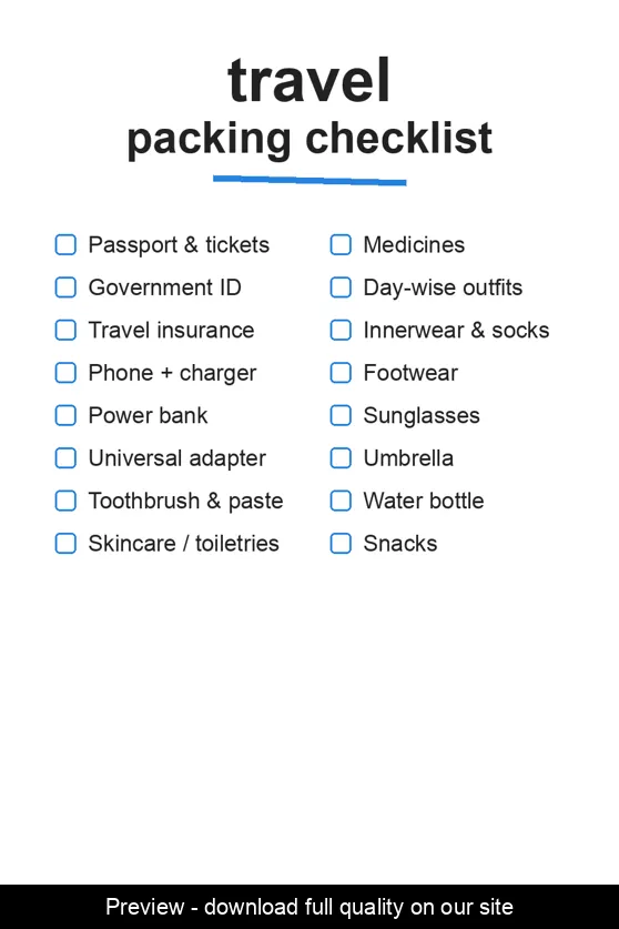 Travel Packing Checklist preview